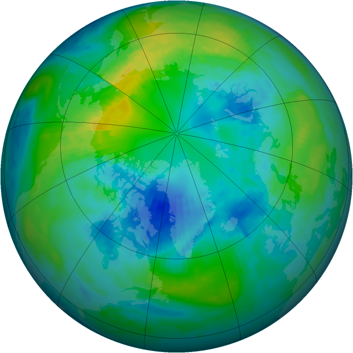 Arctic ozone map for 15 October 1984